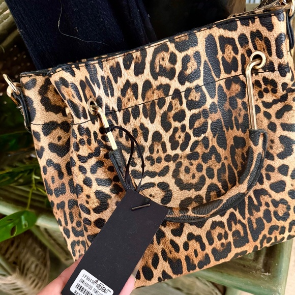 Leopard Print Bag⭐️ Stunning DESIGNER INSPIRED SHOULDER HANDBAG NEW W/TAGS - Picture 9 of 15